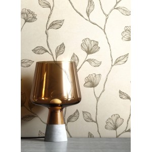 Newroom Vliestapete Koury Gold Blumen Floral FSC®