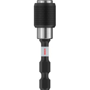 Bosch Schnellverschluss-Bithalter Impact Control, schwarz-silber, mit griffiger Oberfläche für schnellen Bitwechsel.