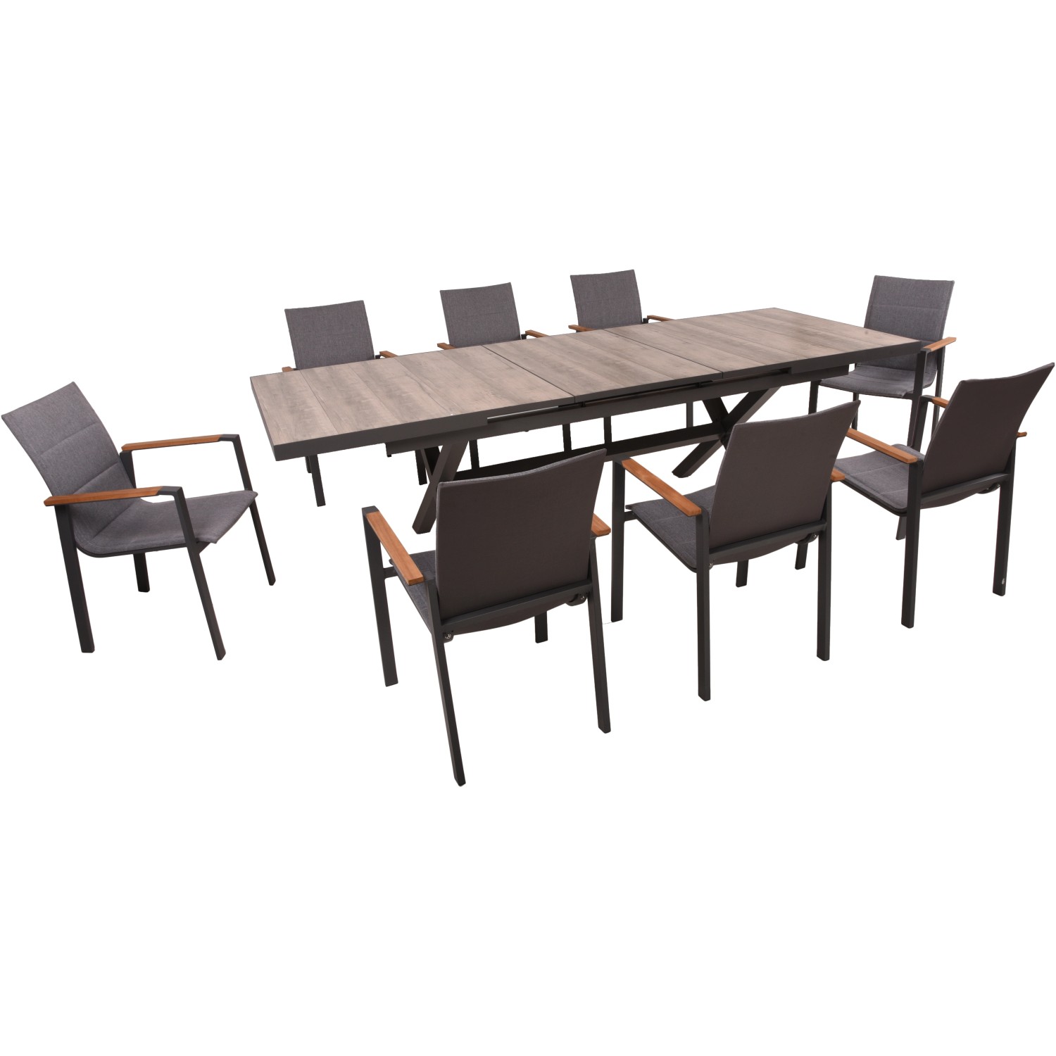 Garden Pleasure Gartenmöbel-Set Rana/Davina 9-teilig Grau FSC® günstig online kaufen