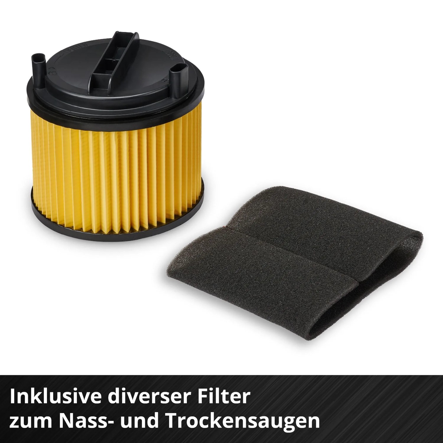 Filterset für Einhell Nass-Trockensauger TC-VC 2555 A, bestehend aus Falten- und Schaumstofffilter.