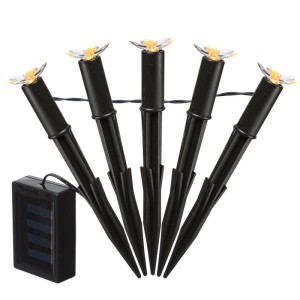 Marelida LED Solar Lichterkette Blumen Beetstecker Gartenstecker Garten Lichtsensor