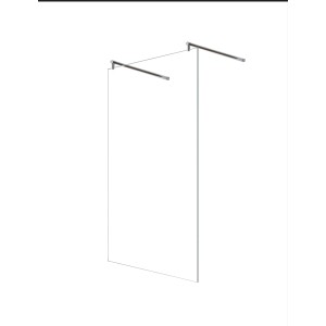 Freistehende Glaszentrum Hagen Dusche mit Klarglas und zwei Rundhaltern.