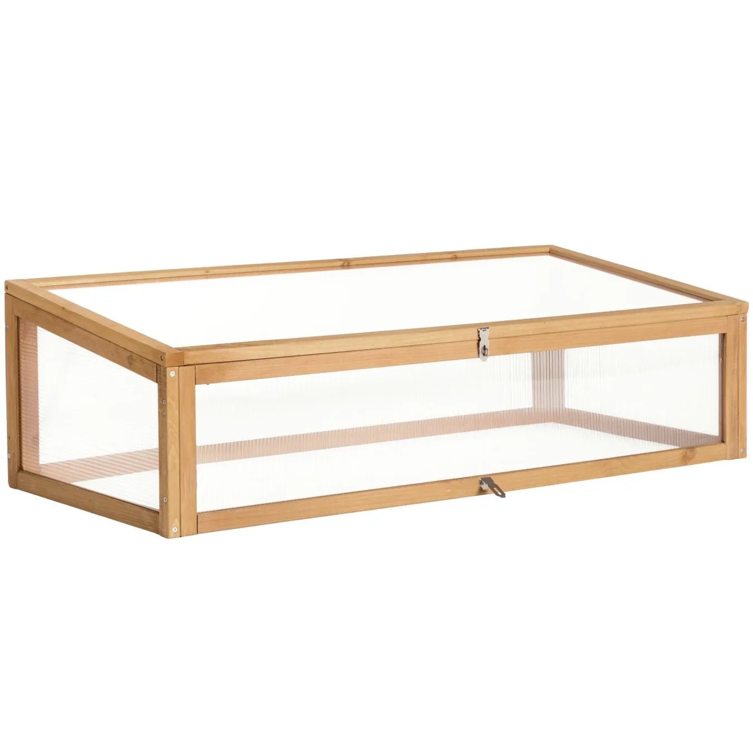 Tectake Frühbeet Aufsatz  Aus Holz Witterungsbeständig  115 x 53 x 34 cm Braun