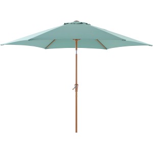 Marktschirm Camarillo, Ø 300 cm, Salbeigrün, mit Kurbelmechanik für einfache Bedienung.