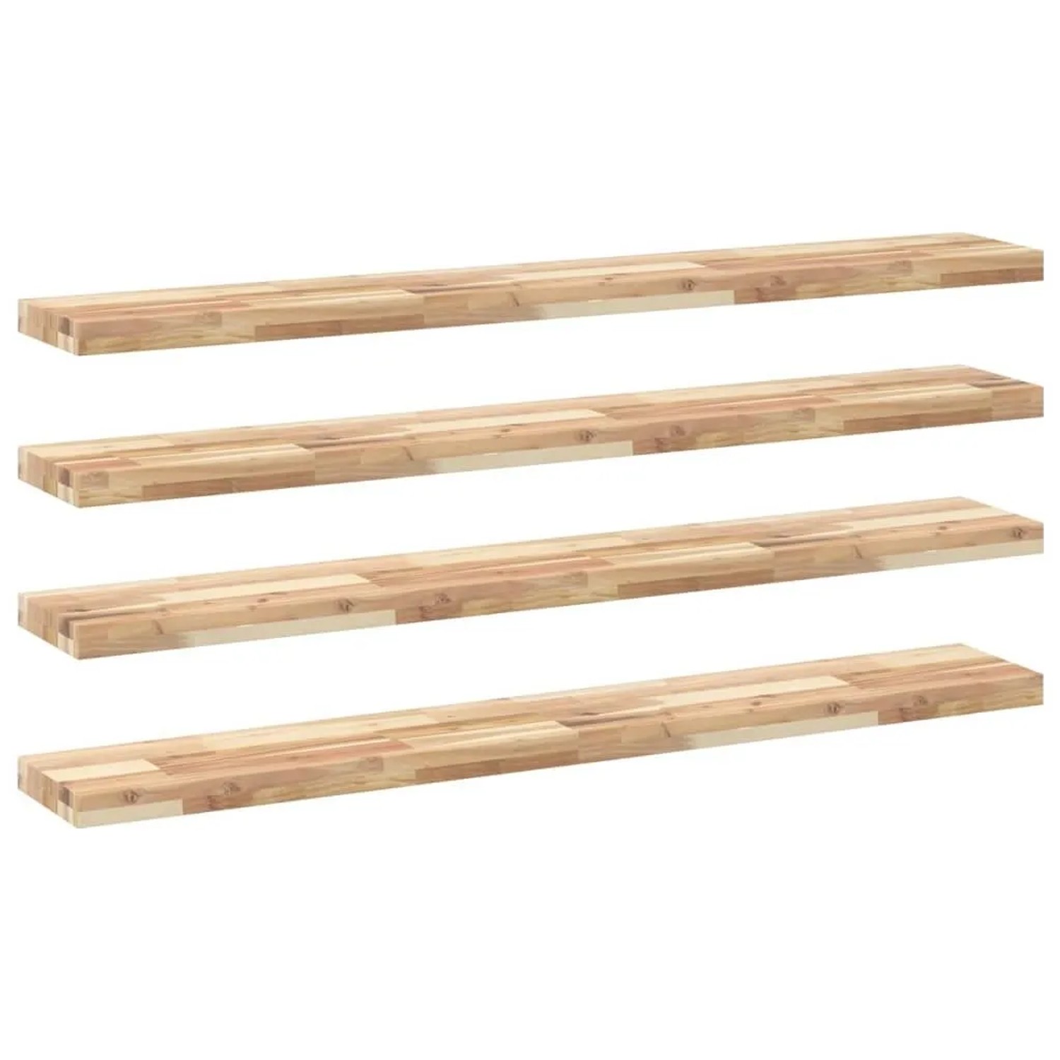 vidaXL Schweberegale 4 Stk 120x20x4 cm Massivholz Akazie Unbehandelt 3279434