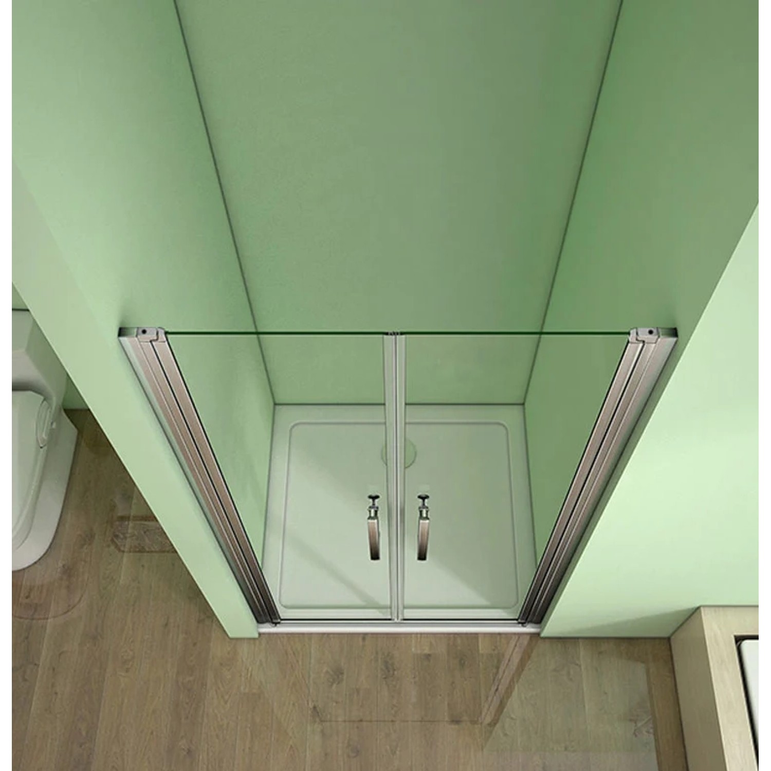 Duschparadies 80x195cm Duschtür Nischentür Duschabtrennung 6mm Nano Glas Schwingtür Doppeltür Glas Dusche_5