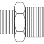 Kirchhoff Reduzier-Doppelnippel, 3/4" AG x 1/2" AG, Rotguss, Gewindefitting für Sanitär und Heizung.