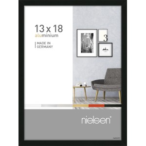 Schwarzer Aluminium Fotorahmen Pixel, 13x18 cm, schmaler Rahmen für Fotos und Bilder.