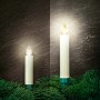 Lumix Mini Christbaumkerzen Elfenbein, 6er Set, warmweiß, für Innen, auf Tannenzweigen.