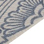 vidaXL Outdoor-Teppich: blaues Flachgewebe mit abstraktem Muster, gewebte Textur, Kante.