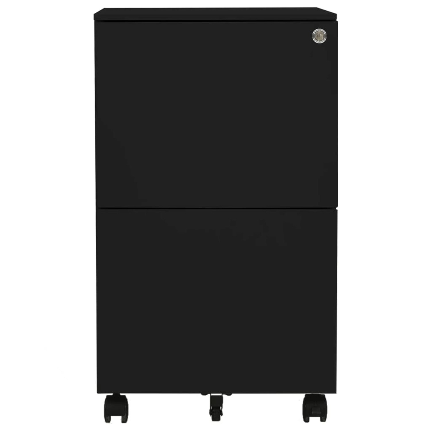 vidaXL Aktenschrank Aktenschrank mit Rollen Schwarz 39x45x67 cm Stahl günstig online kaufen