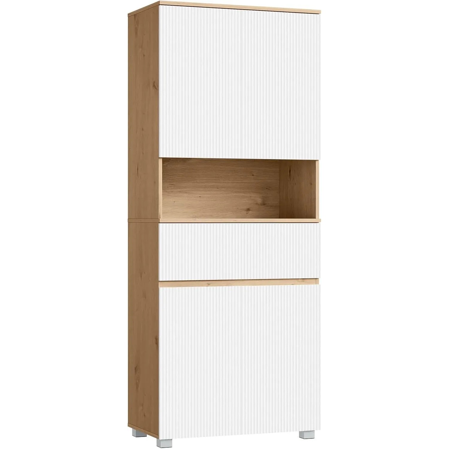 EUGAD Badkommode Badschrank mit 4 Türen 1 Offenem Fach 1 Schublade