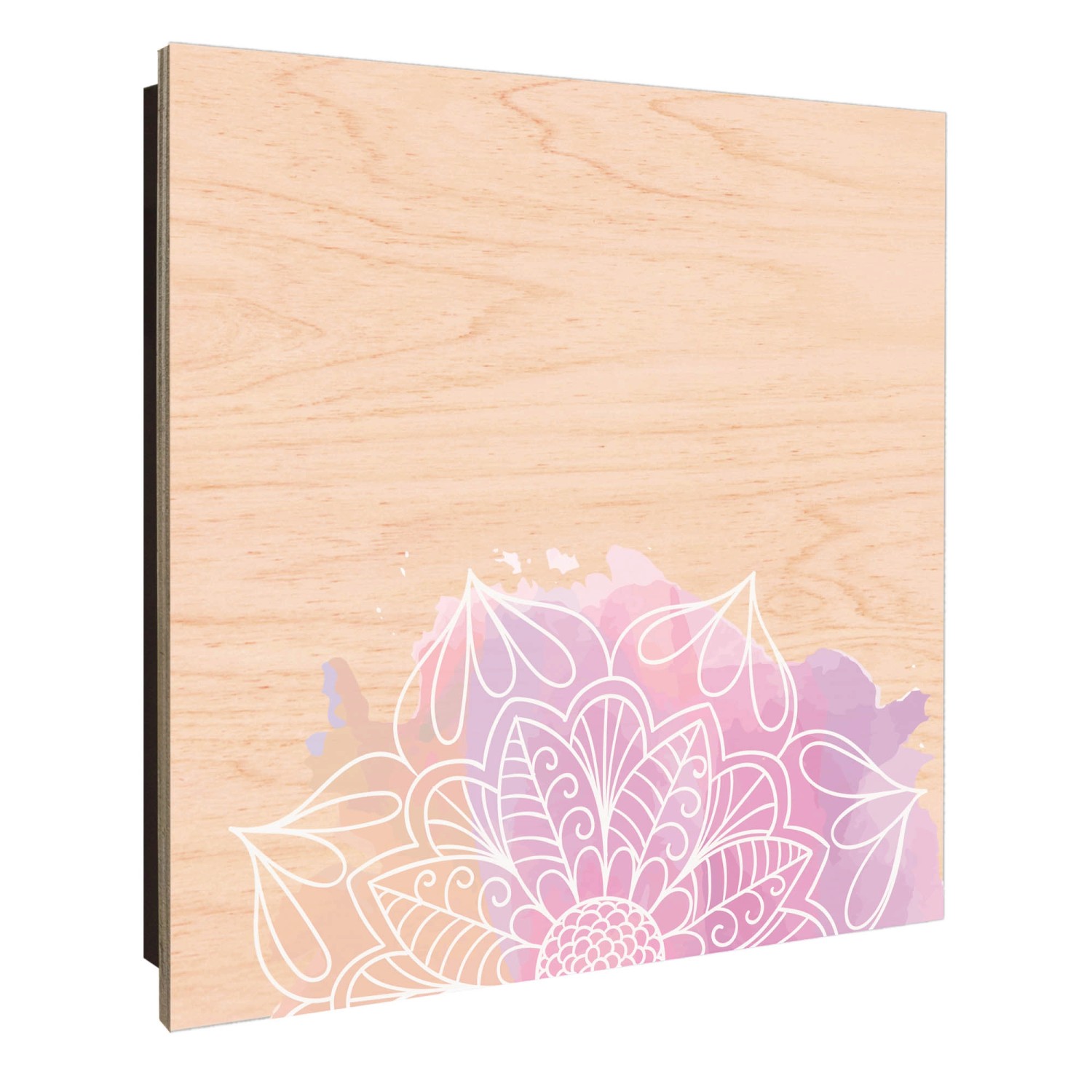 Banjado Schlüsselkasten aus Holz, 30x30cm, mit buntem Mandala Motiv. Schlüsselaufbewahrung für 50 Schlüssel.