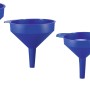 LUX Trichtersatz, 4 blaue Trichter in verschiedenen Größen für tropffreies Umfüllen.