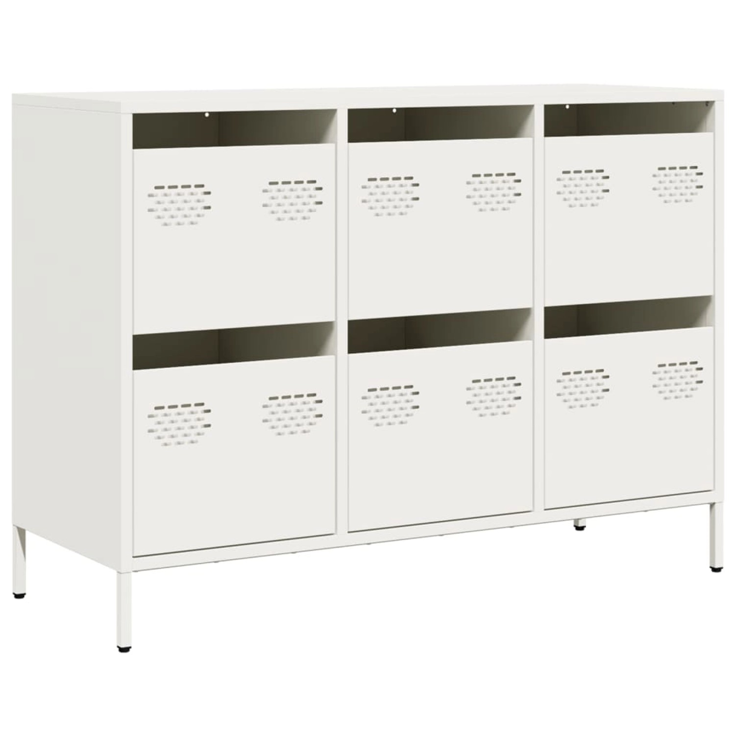vidaXL Sideboard Weiß 101,5x39x73,5 cm Kaltgewalzter Stahl 851267 günstig online kaufen