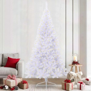 vidaXL Künstlicher Weihnachtsbaum Weiß 240 cm PVC und Stahl 3426830