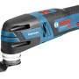 Bosch Professional Akku-Multi-Cutter GOP 12 V-28 Solo, blau-schwarzes Elektrowerkzeug mit Starlock-Aufnahme.