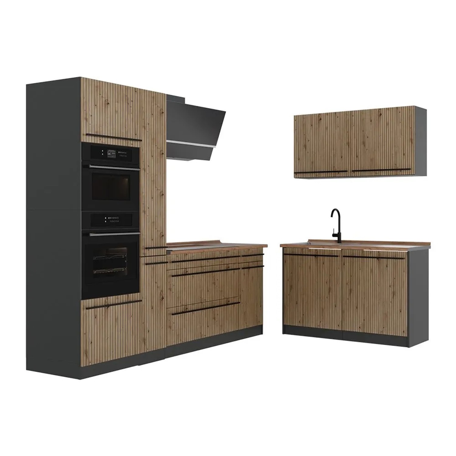 Vicco Eckküche R-Line Artisan-Eiche/Anthrazit 230 x 207 Arbeitsplatte Goldkraft Eiche Art Nr 67474