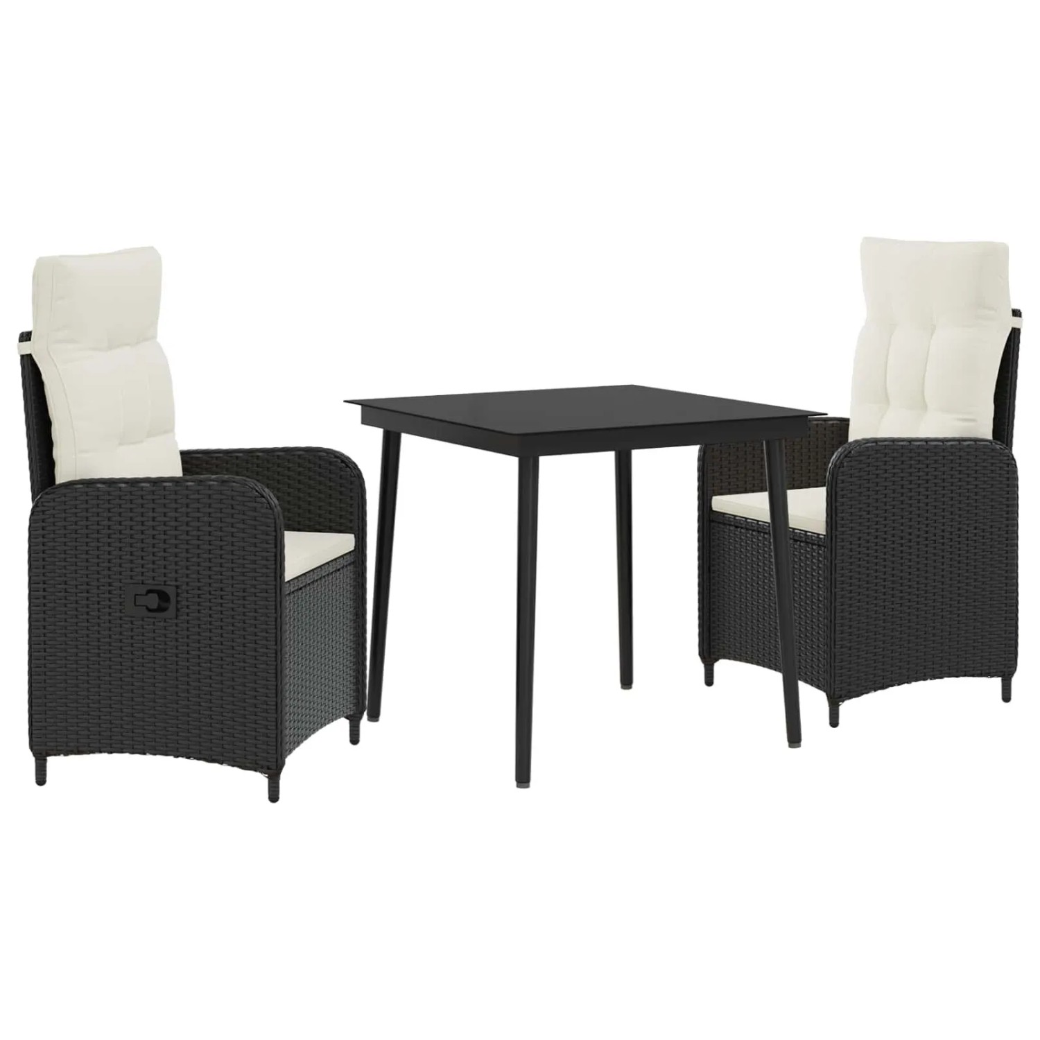 vidaXL Sofa-Tischset mit Kissen mit Kissen 3 Stk Schwarz und Cremeweiß 3422450