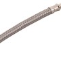 Flexibler Winkel-Anschlussschlauch, 14,9 mm (G 3/8) x 200 mm, ummantelt mit Edelstahl.