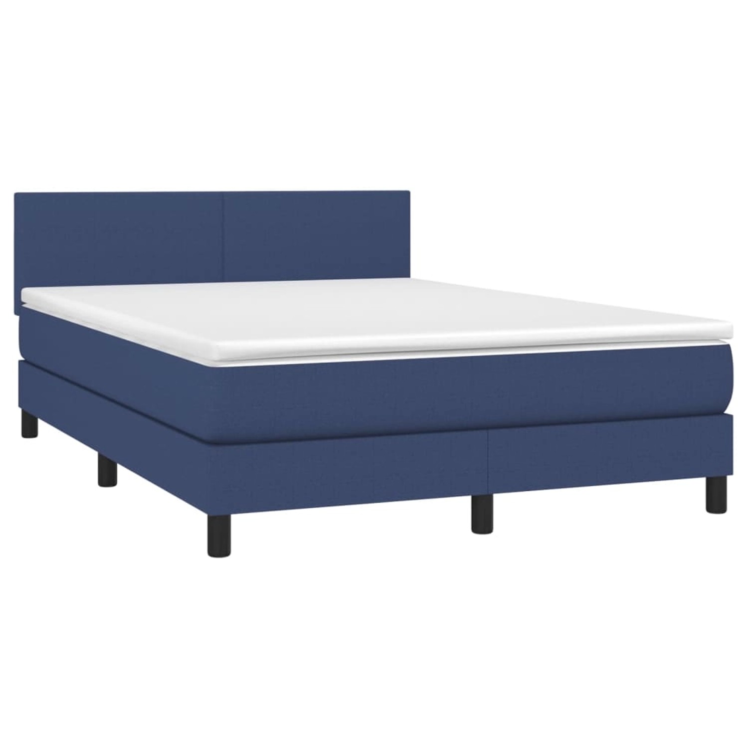 vidaXL Boxspringbett mit Matratze & LED Blau 140x200 cm Stoff 3133003 günstig online kaufen