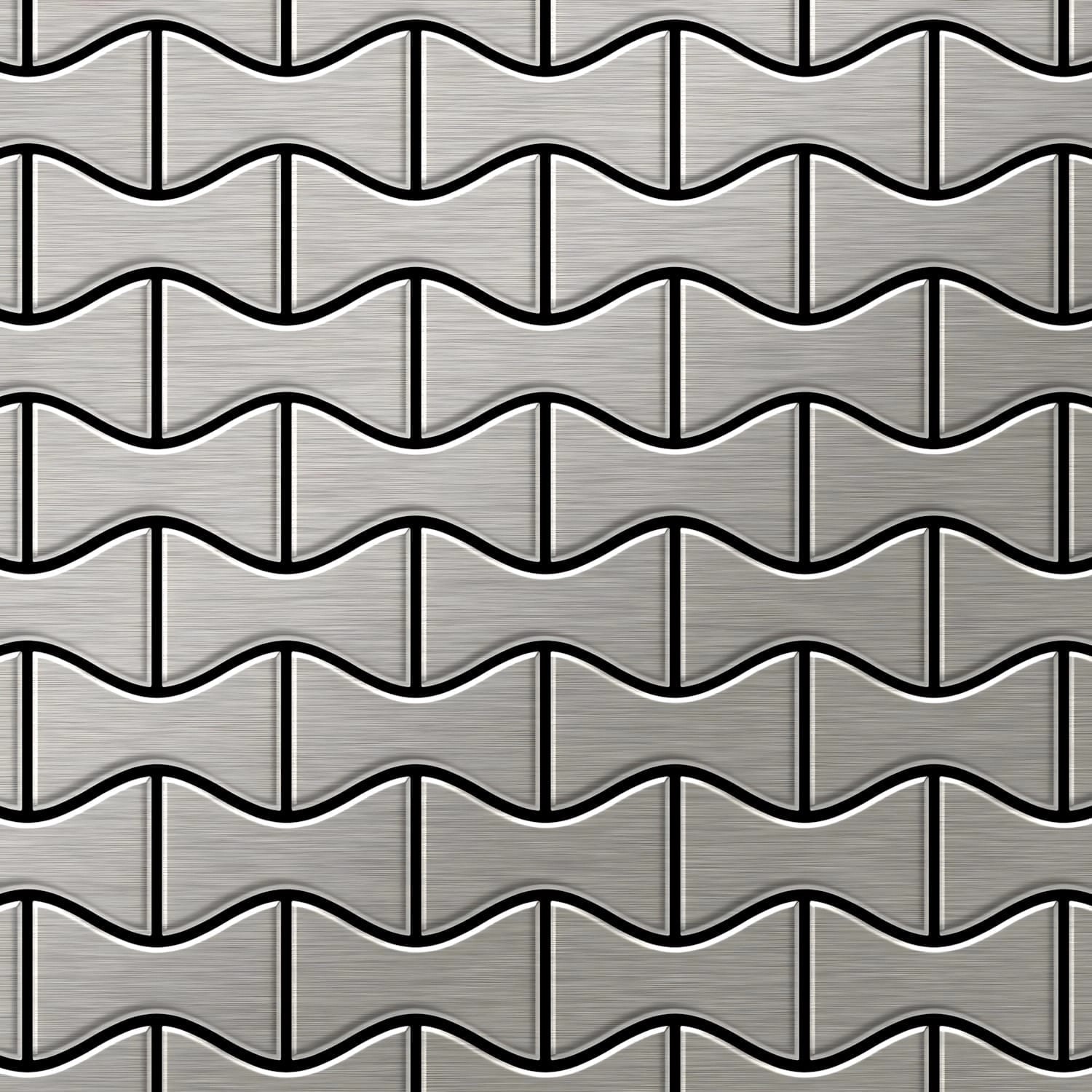 ALLOY Mosaik Fliese Massiv Metall Edelstahl Gebürstet Grau 1,6mm Stark Kism günstig online kaufen