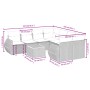 vidaXL 9-tlg. Garten-Sofagarnitur, Poly Rattan schwarz, mit Maßen. Ideal für Terrasse und Garten.