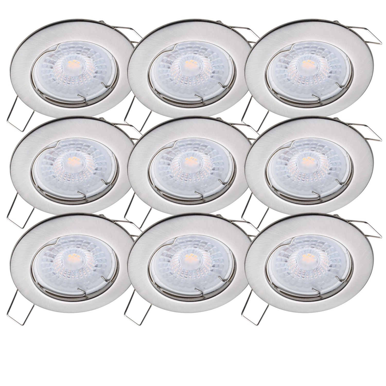 Oktaplex 9er Set Deckenstrahler Sedan inkl. LED-Module Warmweiß 3000K 1,9W günstig online kaufen