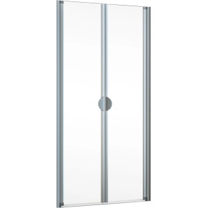 Schulte ExpressPlus Pendeltür Sunny, 180x90cm, Alu Natur, für Nische. Duschtür aus Glas mit Alu-Rahmen.