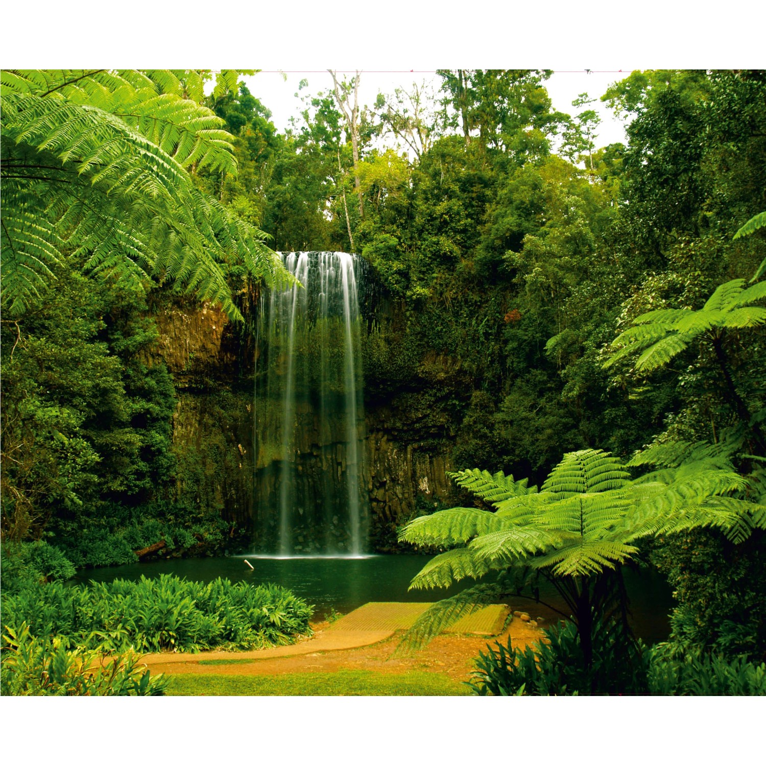 Sanders & Sanders Fototapete Wasserfall Grün 360 x 270 cm 600460 günstig online kaufen