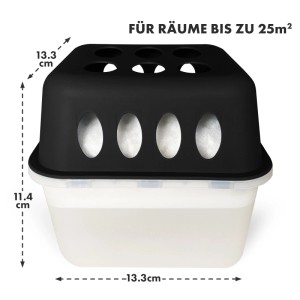 KARAT Luftentfeuchter Hava, 4er-Set, schwarz. Raumentfeuchter gegen Feuchtigkeit und Schimmel.