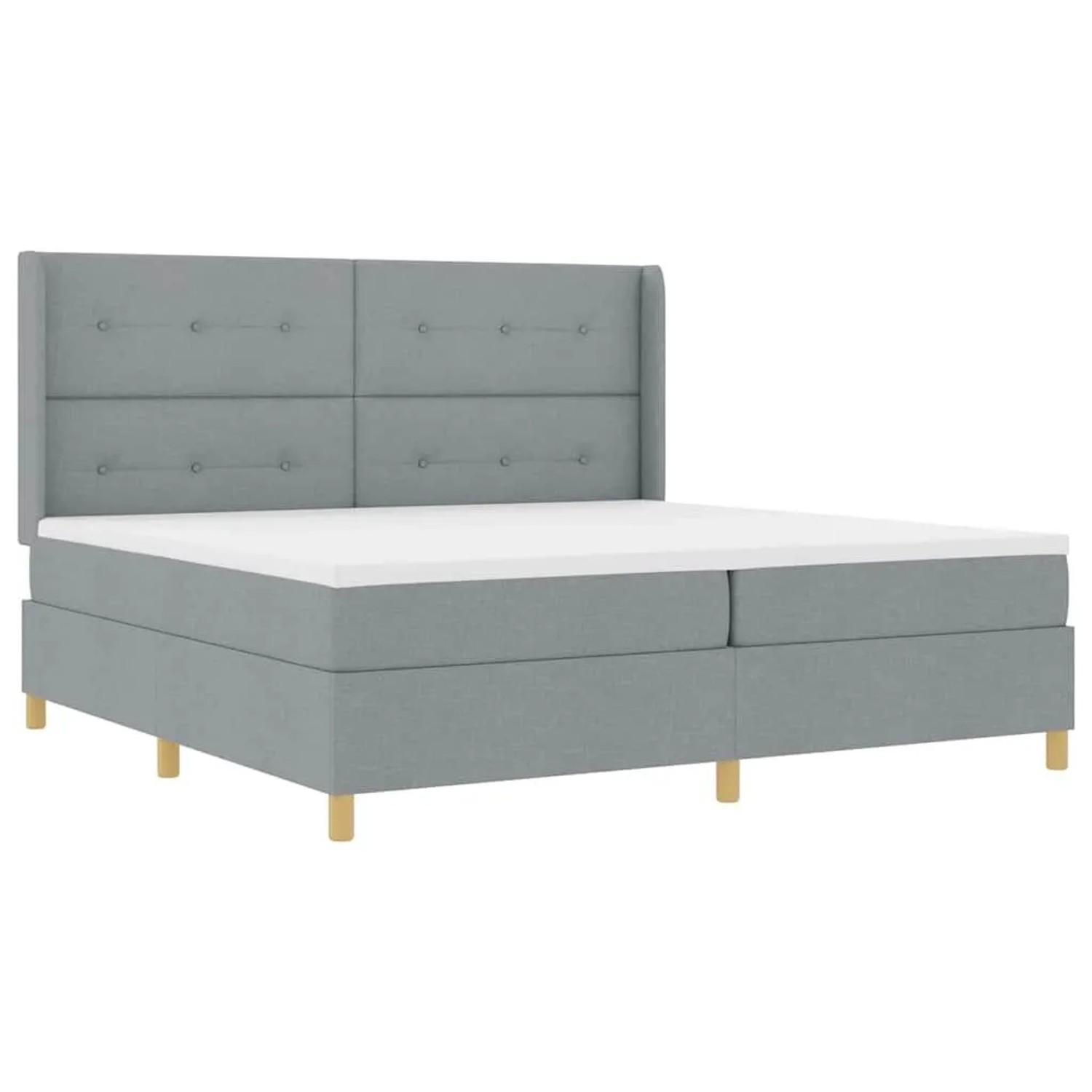 vidaXL Boxspringbett mit Matratze Hellgrau 200 x 200 cm Stoff 3343714