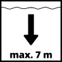 Symbol: Max. 7 m Eintauchtiefe der Einhell Klarwasserpumpe.