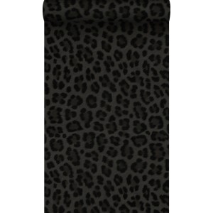 Origin Wallcoverings Tapete Leopardenmuster Dunkelgrau und Schwarz 53 cm x 10.05 m
