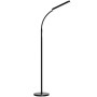 Schwarze Tectake LED Stehlampe Prisma mit Schwanenhals, dimmbar und variabler Farbtemperatur.
