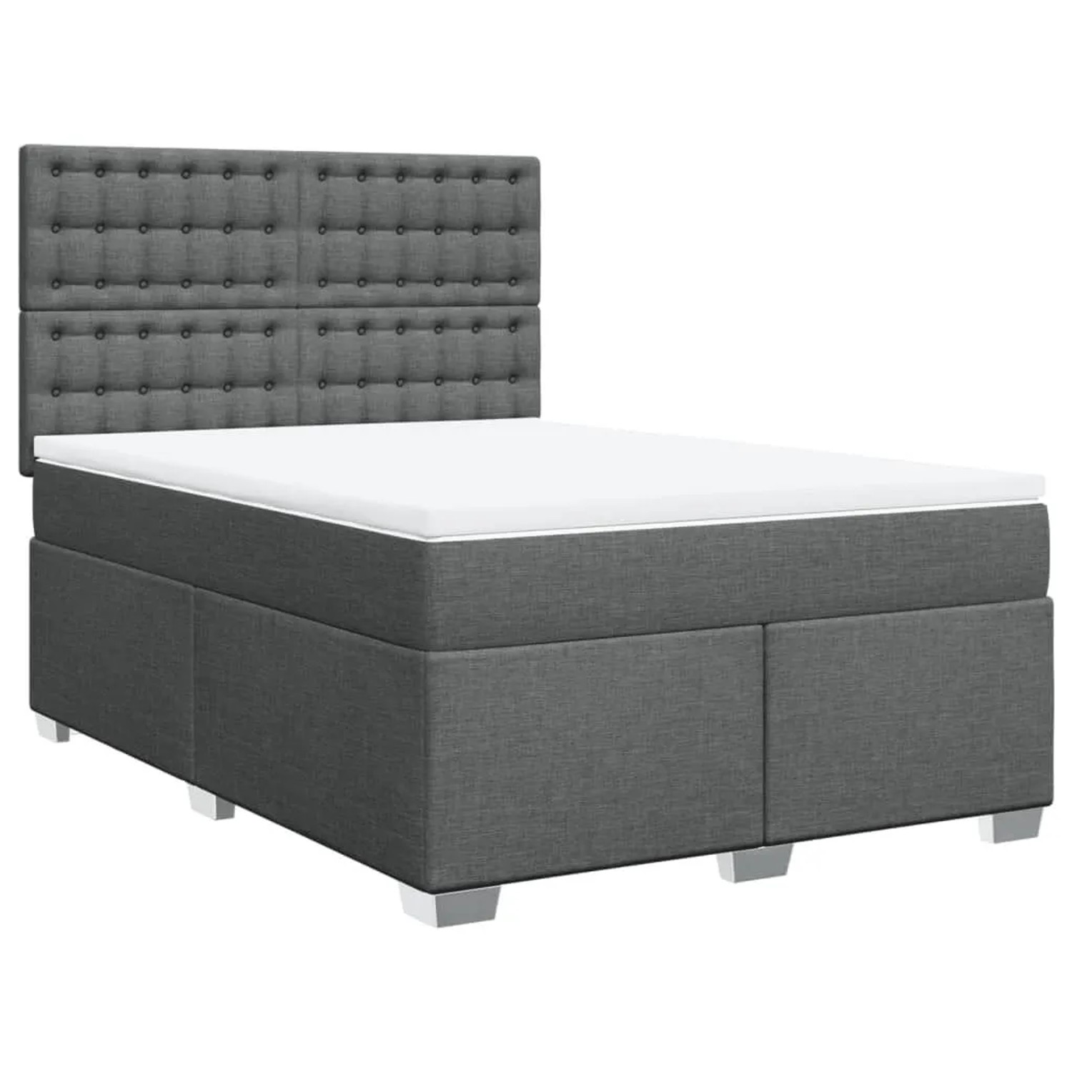 Thumbnail - vidaXL Boxspringbett mit Matratze Dunkelgrau 140x190 cm Stoff 3292798