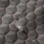 PROFHOME Vliestapete mit grafischem Retro-Muster in Grau, Anthrazit und Schwarz.