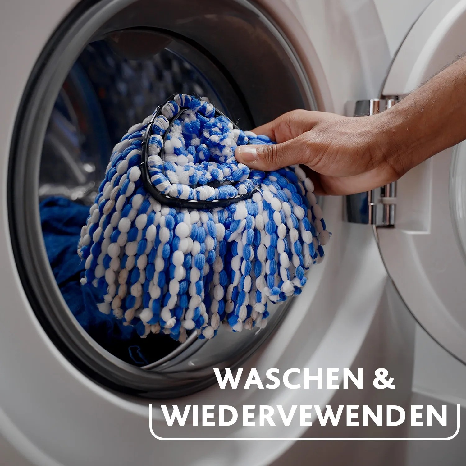 Vileda H2PrO Spin Mop: Waschbarer Microfaser-Moppkopf in Waschmaschine. Reinigungsmittel & Pflegemittel.