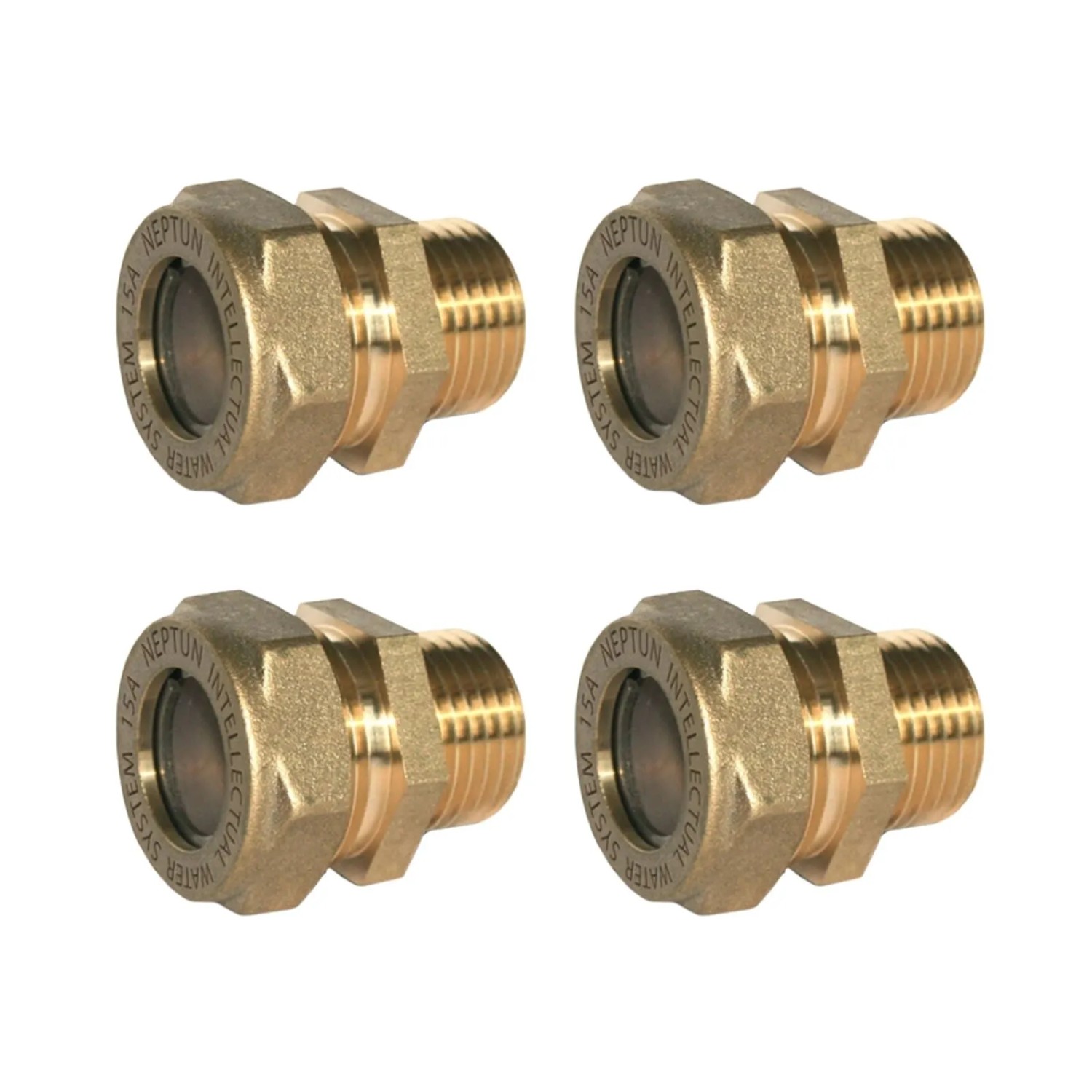 Stahlmann 4er Set EasyFix Muffenverschraubungen mit Innengewinde F Messing für Edelstahl Wellrohr