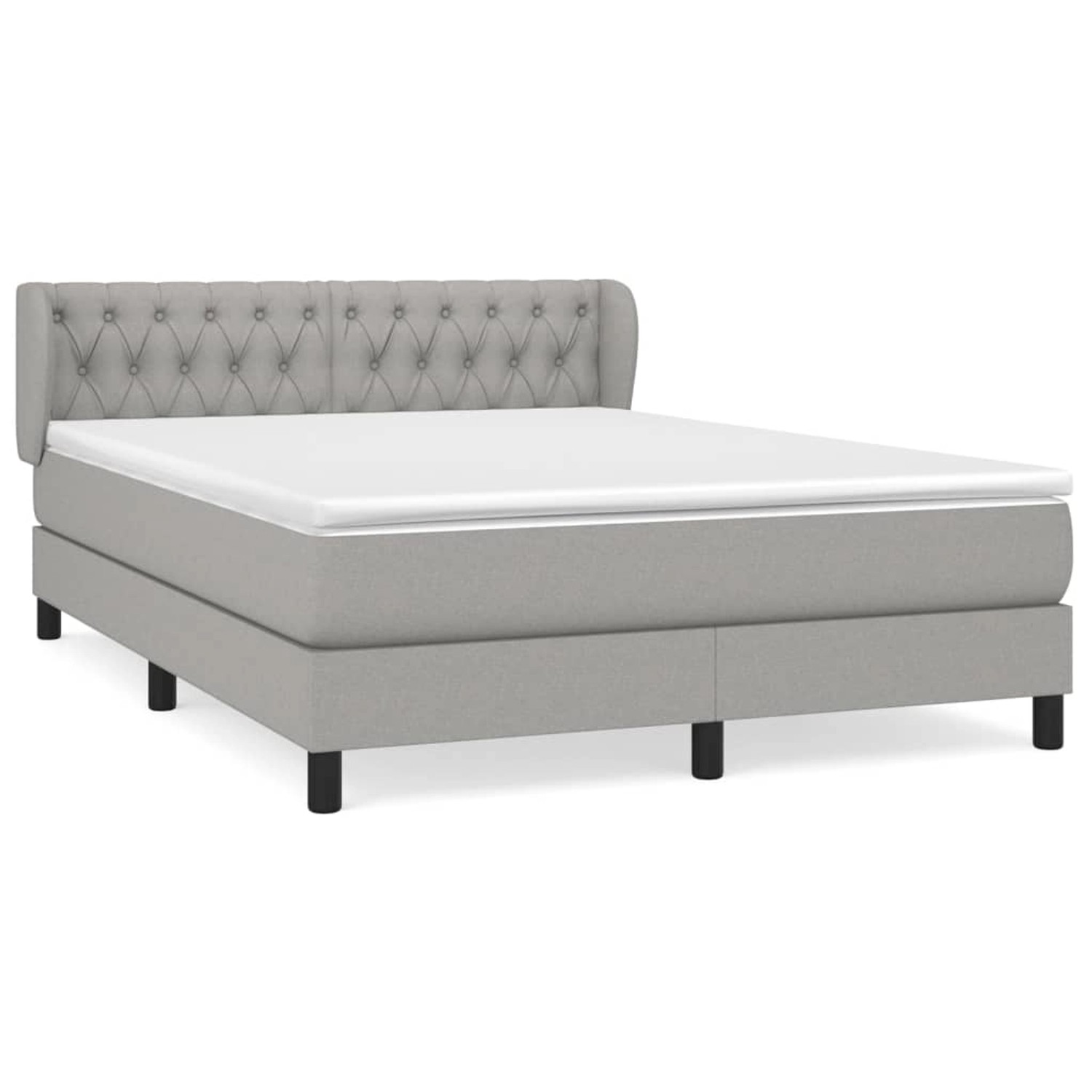vidaXL Boxspringbett mit Matratze Hellgrau 140x190 cm Stoff1383158 günstig online kaufen
