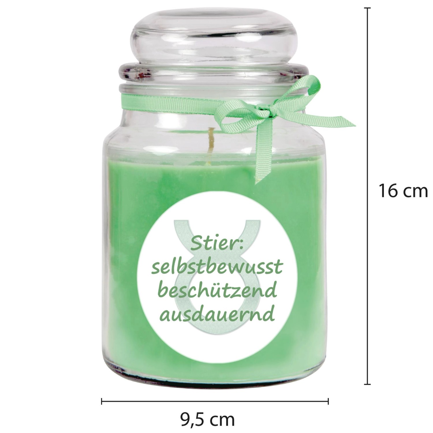 HS Candle Duftkerze Stier im Glas mit Kokos-Limette Duft, 110h Brenndauer.