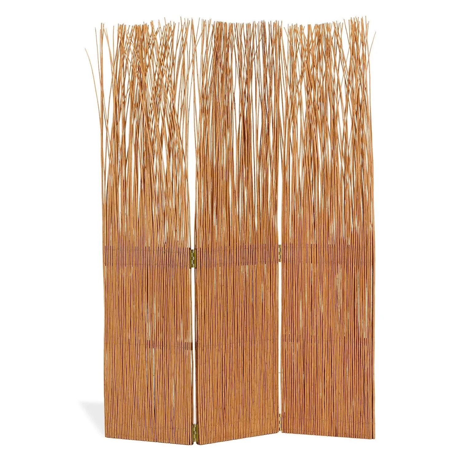 Homestyle4u 3-tlg. Paravent in Hellbraun 120x170 cm 973