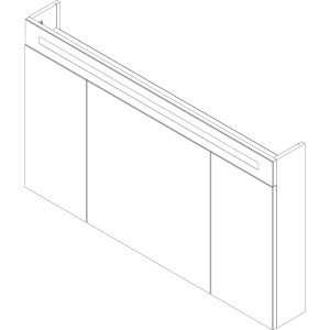 Fackelmann Spiegelschrank B.Clever Alaska Esche, 120 cm breit, mit drei Türen.