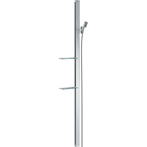 Hansgrohe Unica Brausestange E 150 cm Chrom mit Brauseschlauch und Glasablagen.