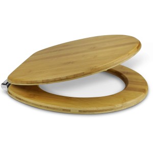 Sanfino Bambus WC-Sitz Dark Brown, Toilettendeckel mit Absenkautomatik aus Bambus.