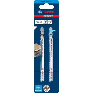Bosch Stichsägeblätter Hardwood T308BFP, 2 Stück, für saubere Holzschnitte.
