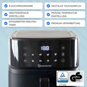 Sommertal Heißluftfritteuse HF400 4.0L XXL Airfryer
