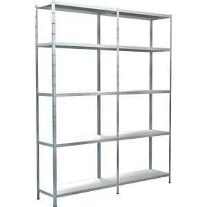 Schulte Steckregal Set, 200x160x35 cm, weiß, Metallregal mit 10 Böden für Keller, Garage oder Werkstatt.