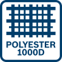 Symbol für robustes 1000D Polyester-Gewebe der Bosch Werkzeugtasche GWT 20.