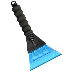 APA Eiskratzer mit LED-Beleuchtung und blauem Schaber, Griff mit Softgrip.